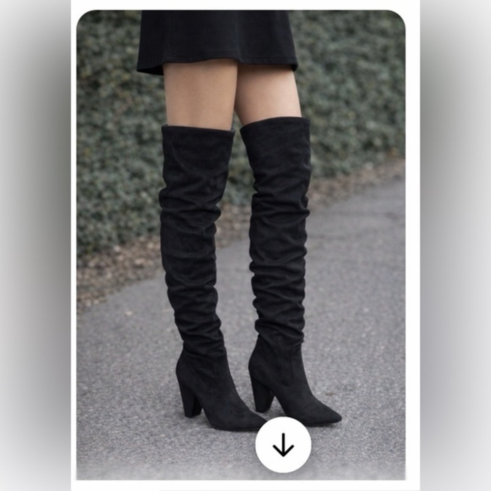 Brand New (NWT) Forever 21 Black Over the Knee Boots with Slouchy Style Size 7